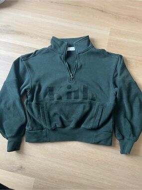 Kith Kids Olive Green Zip-Up Hoodie